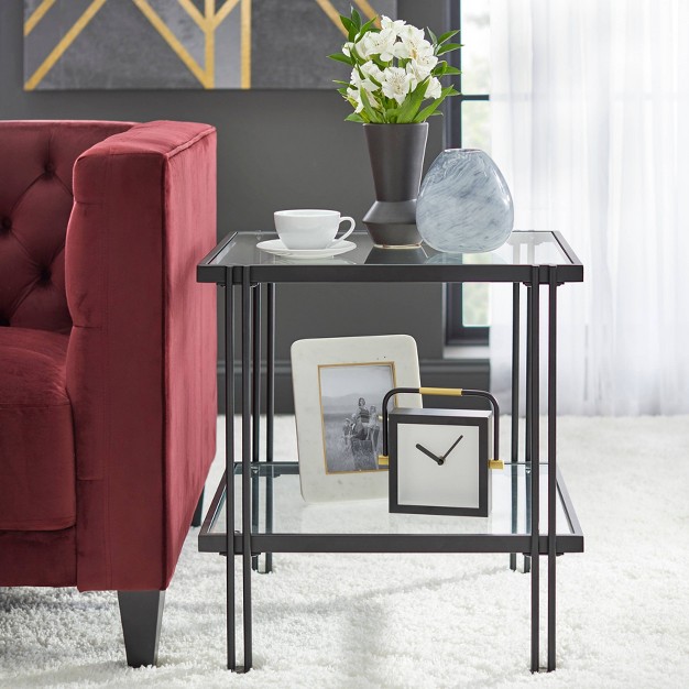 Folio Metal And Glass End Table Black Lifestorey