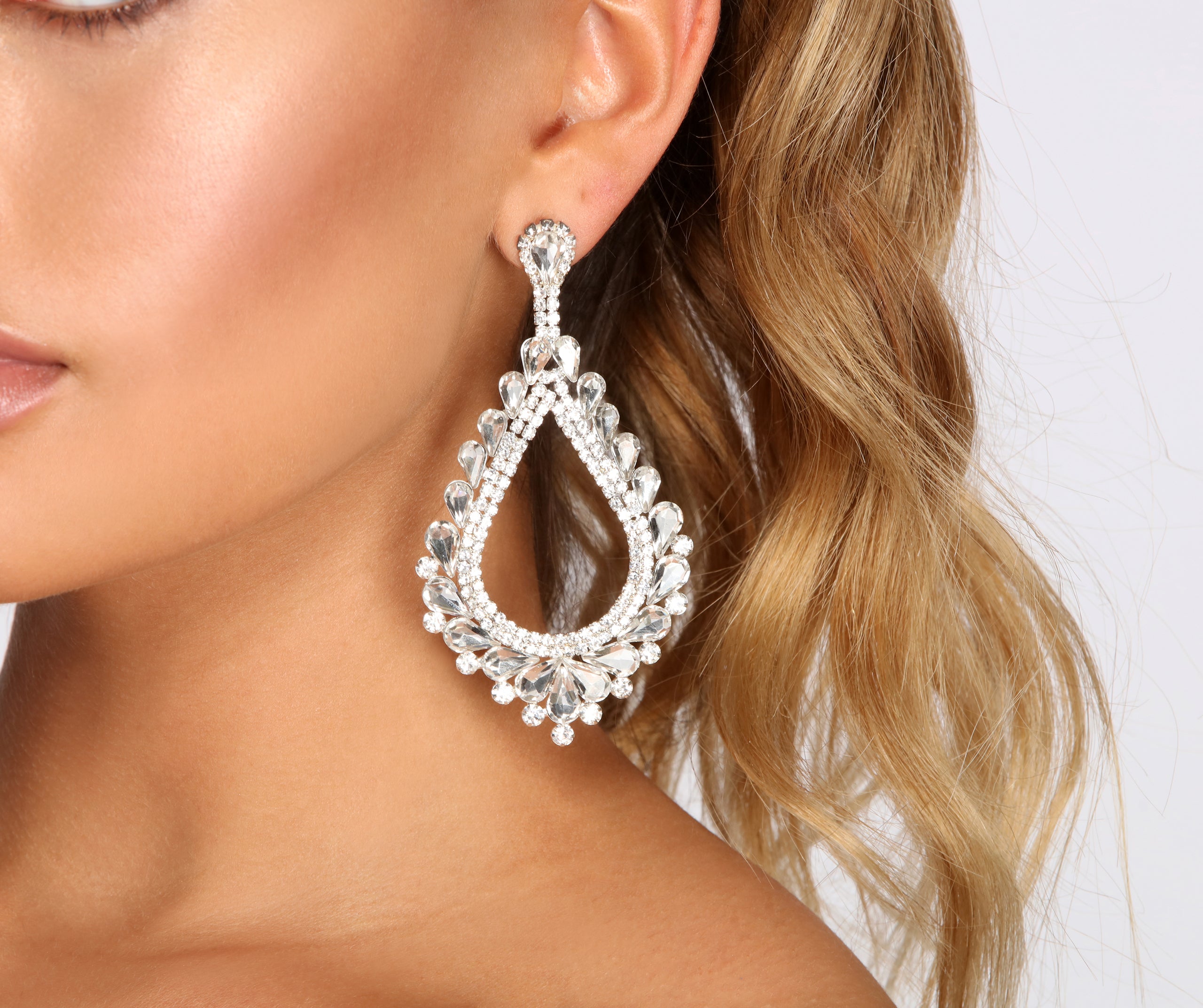 Have It All Chandelier Rhinestone Earrings