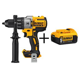 DW 20V MAX XR Cordless Brushless 3-Speed 12 in. Hammer Drill and (1) 20V MAX XR Premium Lithium-Ion 5.0Ah Battery DCD996Bw5b