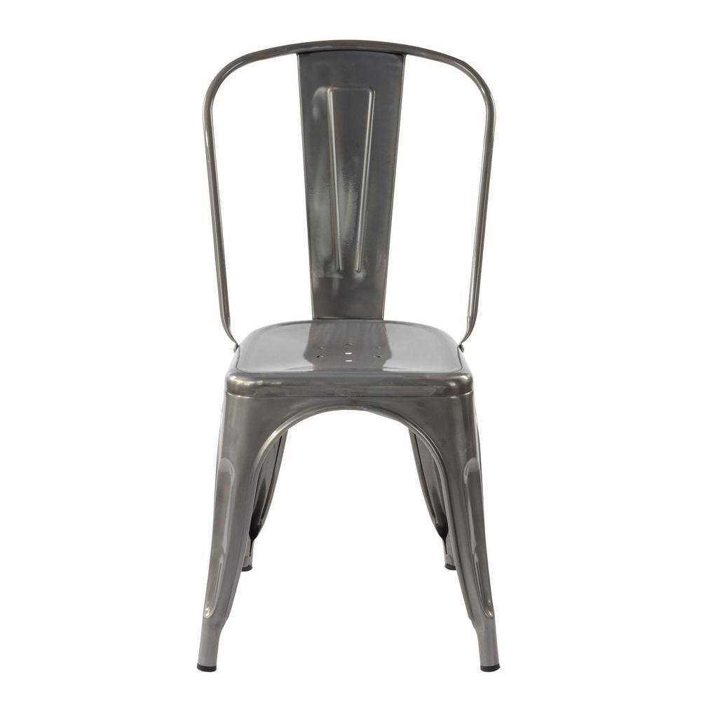 Homy Casa Kricox Silver Metal Tolix Style Stackable Side Chairs (Set of 2) KRICOX SILVER 2PCS