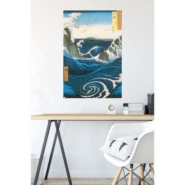 Trends International Utagawa Hiroshige Naruto Whirlpool Awa Province Unframed Wall Poster Prints