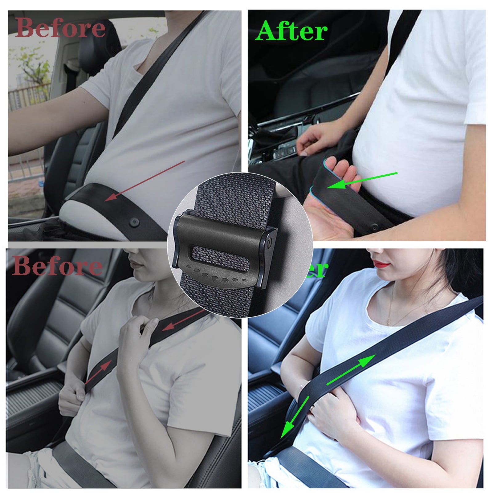 Car Seatbelt Adjuster Car Seat Belt Clip Shoulder Neck Strap Positioner (2 Pack)