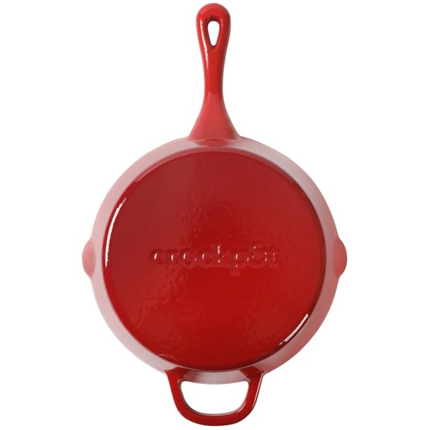 Crock pot Artisan Enameled Cast Iron Round Skillet In Gradient Red