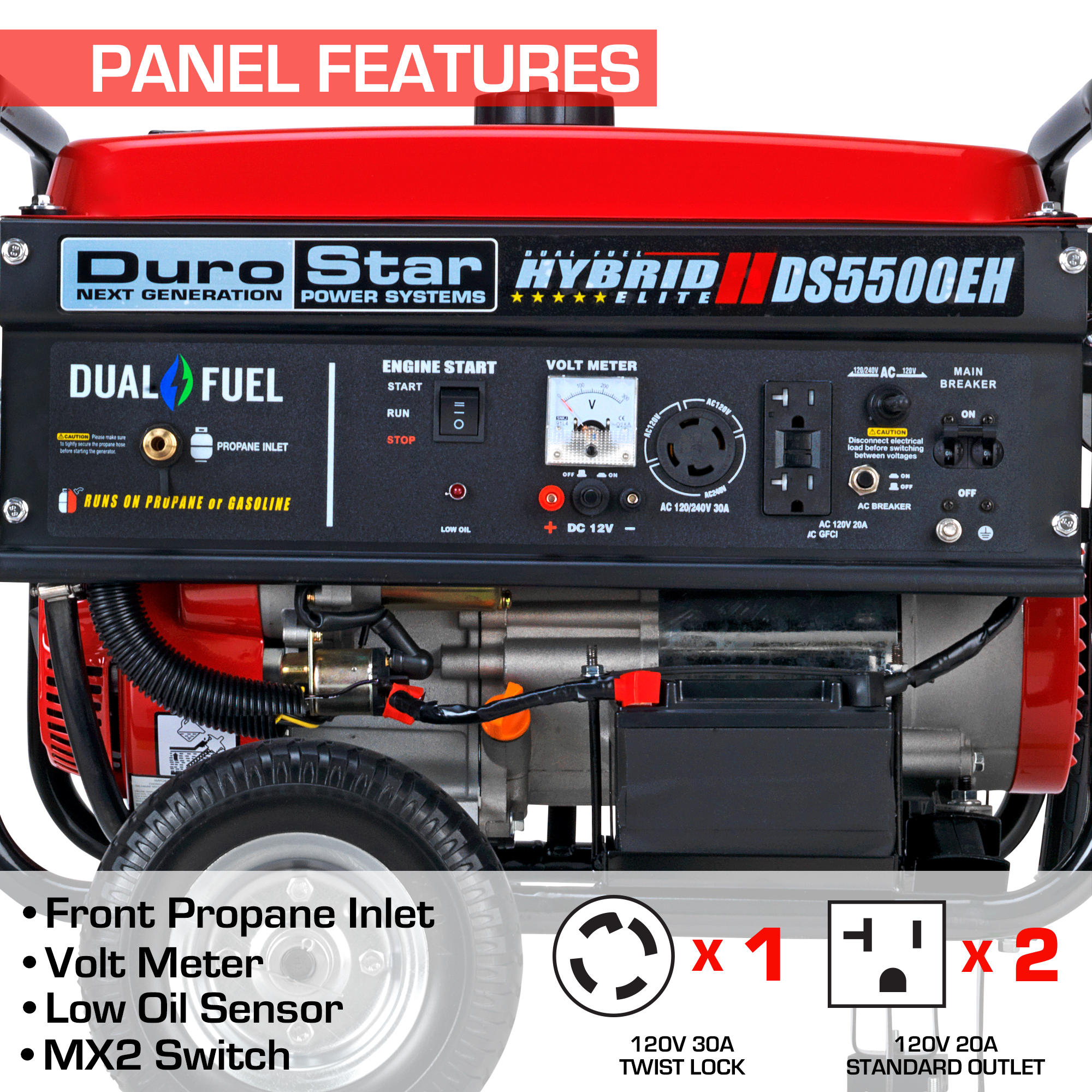 5,500 Watt Dual Fuel Portable Generator