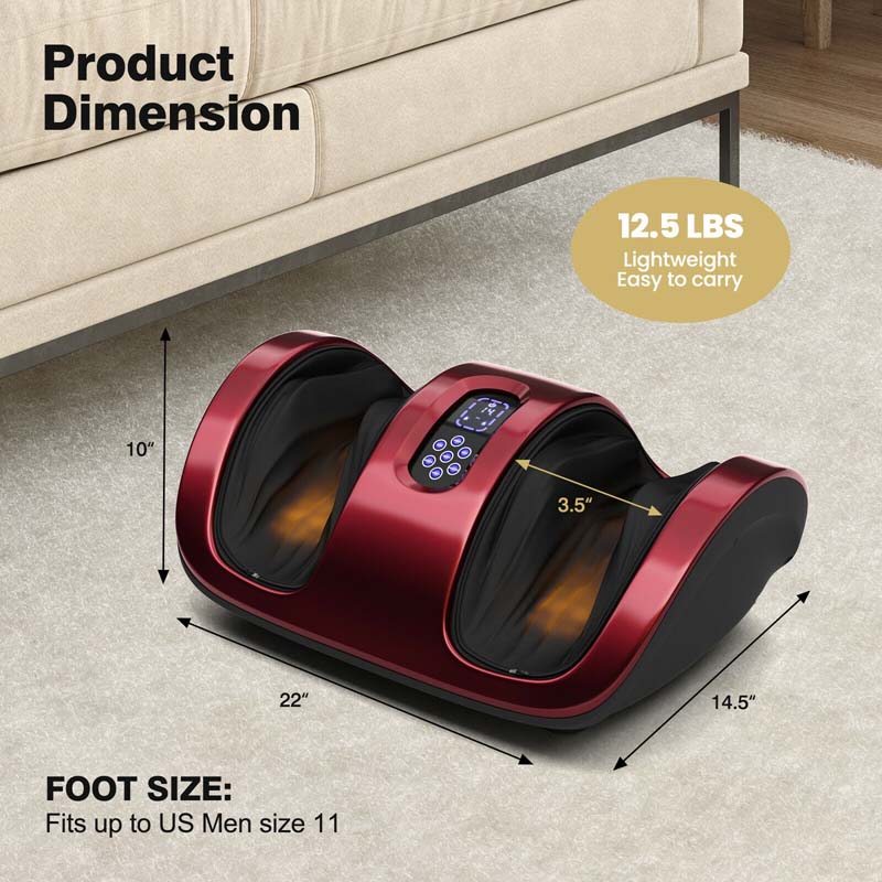 Shiatsu Foot Massager with Heat & Remote, Kneading & Rolling Feet/Leg/Calf/Arm/Ankle Electric Massage Machince