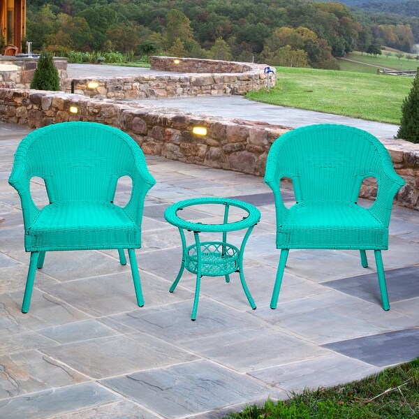 Cozywor 3Piece Outdoor Wicker Patio Bistro Chair Set