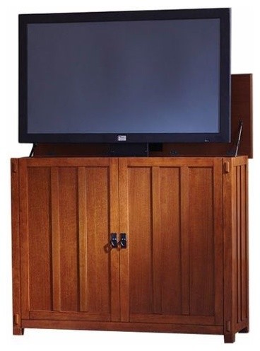 Elevate Anyroom Lift Cabinet For 42 quotFlat Screen Tv  Espresso   Craftsman   Entertainment Centers And Tv Stands   by Shop Chimney  Houzz