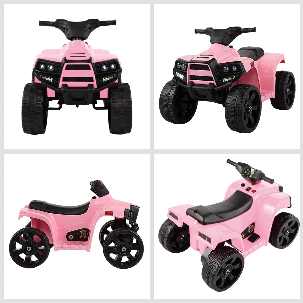 iRerts 6V Kids Ride on Toys, Battery Powered Ride on ATV Cars for Boys Girls Birthday Gifts, Kids Electric Cars for Toddlers, Kids Electric Ride on Vehicles with Headlights, Horn, Pink