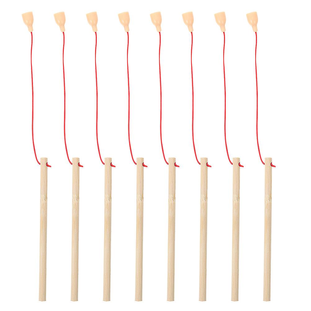 8pcs Wooden Magnetism Fishing Poles Wood Fishing Rod For Kindergarten Kids