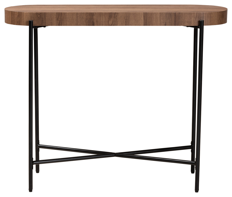 Toria Walnut Brown and Black Collection   Industrial   Console Tables   by Baxton Studio  Houzz