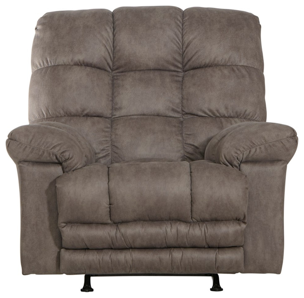 Catnapper Cochran Oversized Extension Footrest Rocker Recliner in Gray Fabric   Transitional   Recliner Chairs   by Homesquare  Houzz