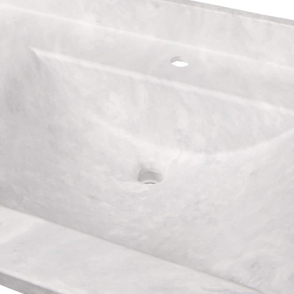 Swan Contour 49 in W x 22 in D Solid Surface Vanity Top with Sink in Ice