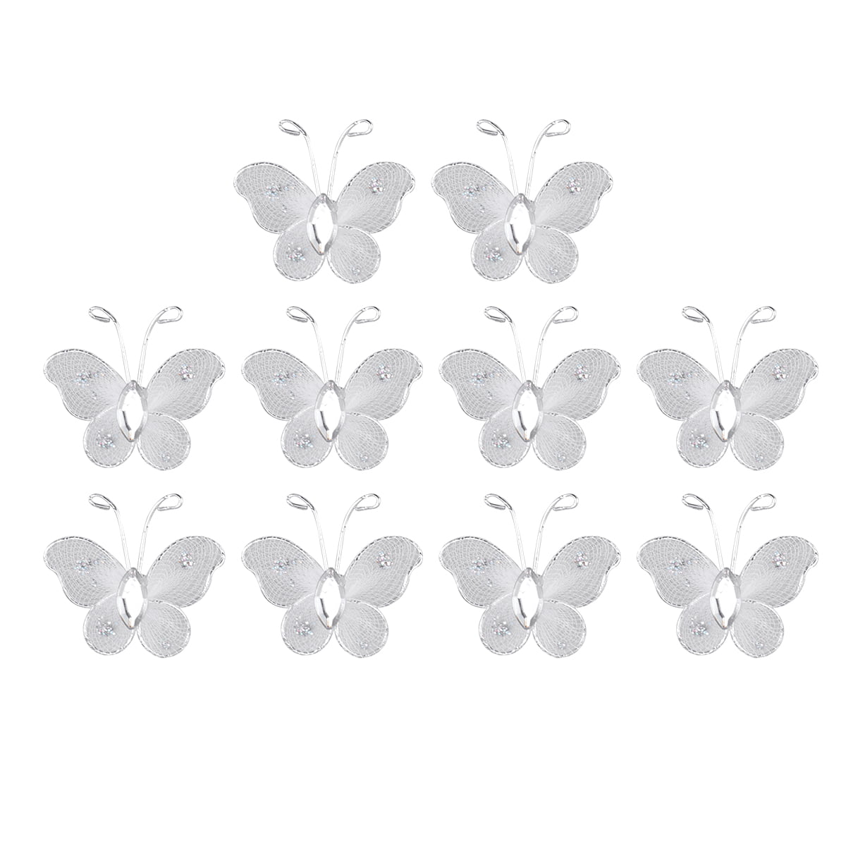 OUNONA Mesh Butterfly Simulation Wedding Decoration Glitter Butterflies Decoration Diy Lace Flash Wire 3D Organza