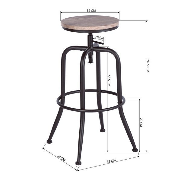 Swivel Lifting Height Bar Stool (Set of 2) - N/A