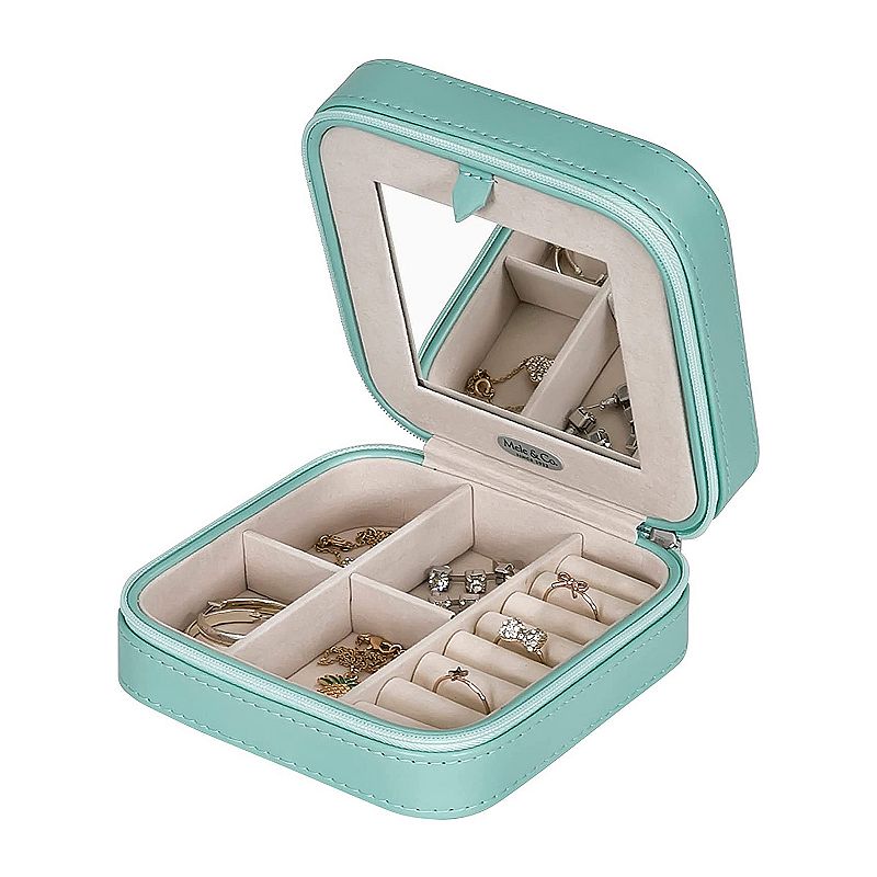 Mele and Co. Mint Green Faux-Leather Josette Travel Jewelry Case