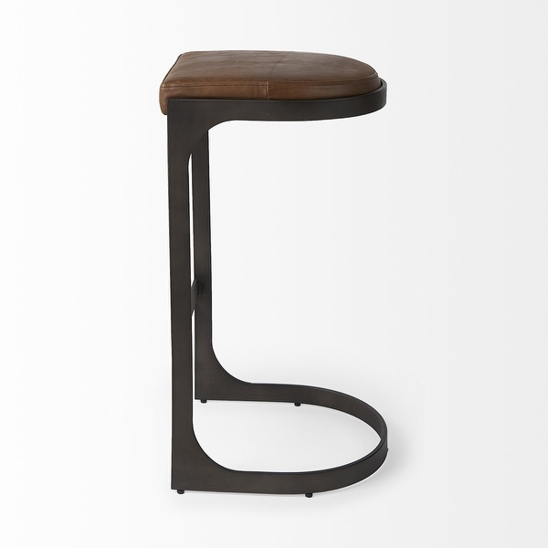 Leather C Shape Metal Bar Stool - 18