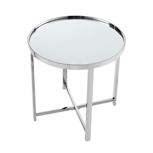 Maxen Mirrored Top End Table