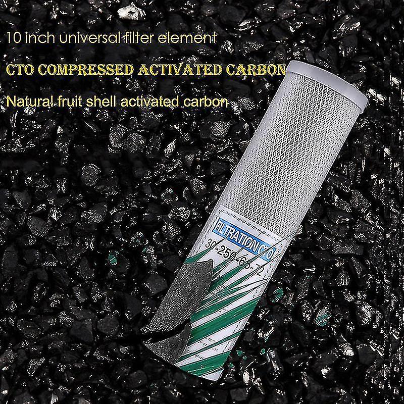 3pcs Water Filter Activated Carbon Cartridge Filter 10 Inch Cartridge Replacement Purifier Cto Bloc