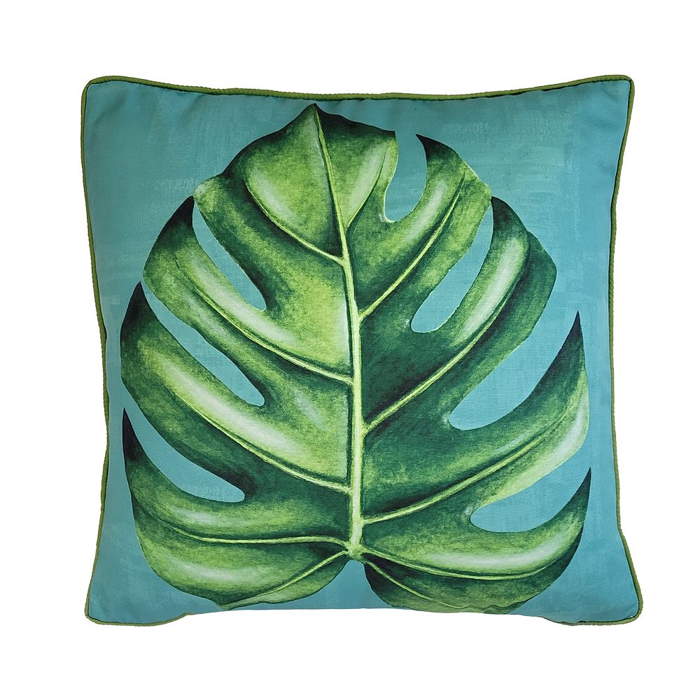 New York Botanical Garden? Indoor Outdoor Monstera Leaf Throw Pillow