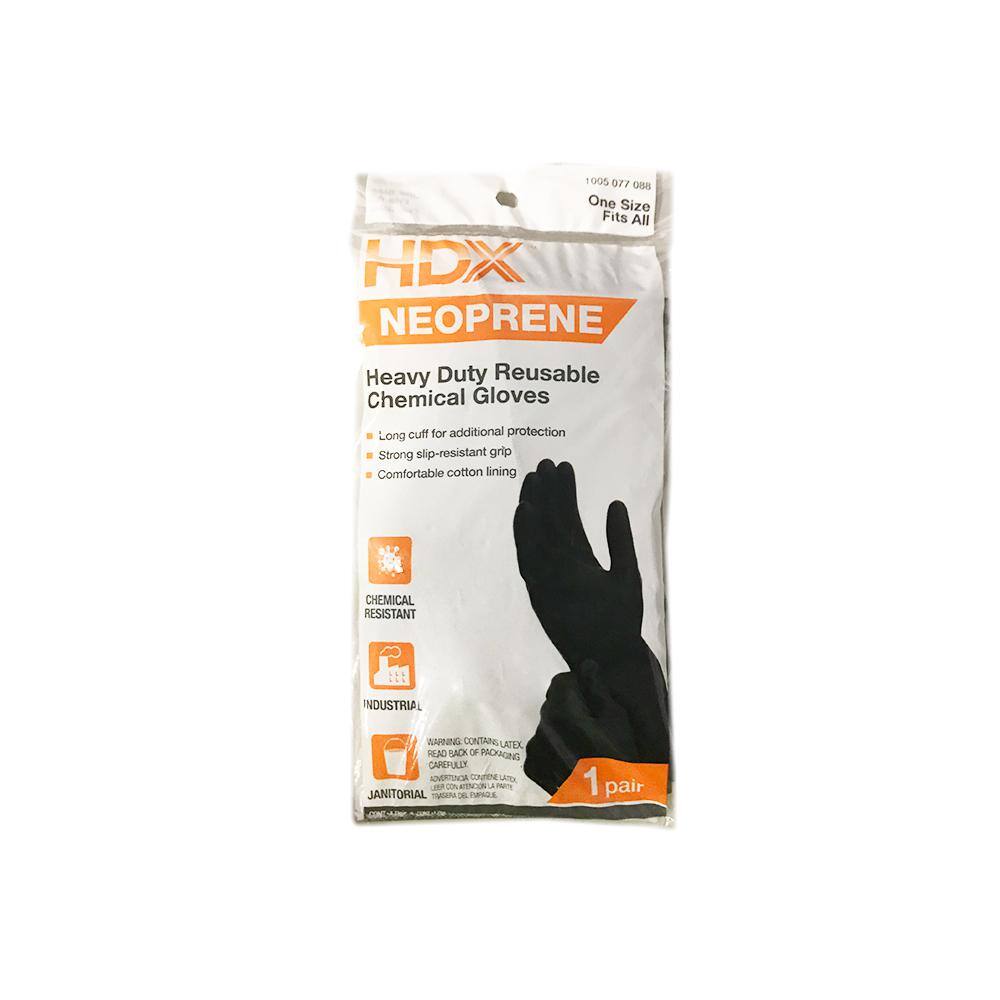 HDX Black Neoprene Long Cuff Gloves (One Size Fits All) HDXGRFB1