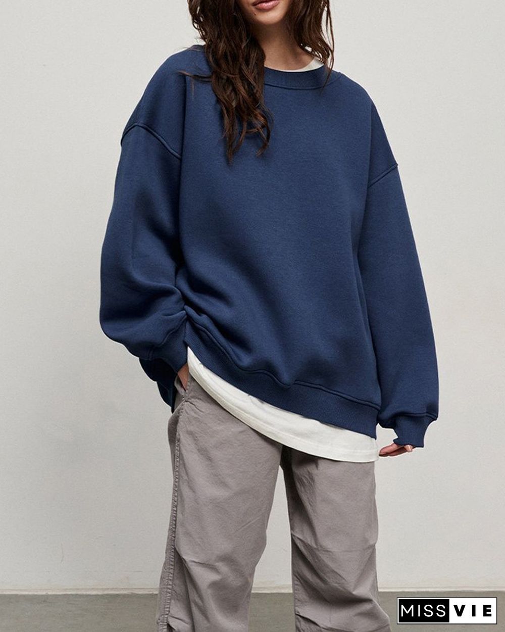 Casual Loose Polar Fleece Sweatshirt