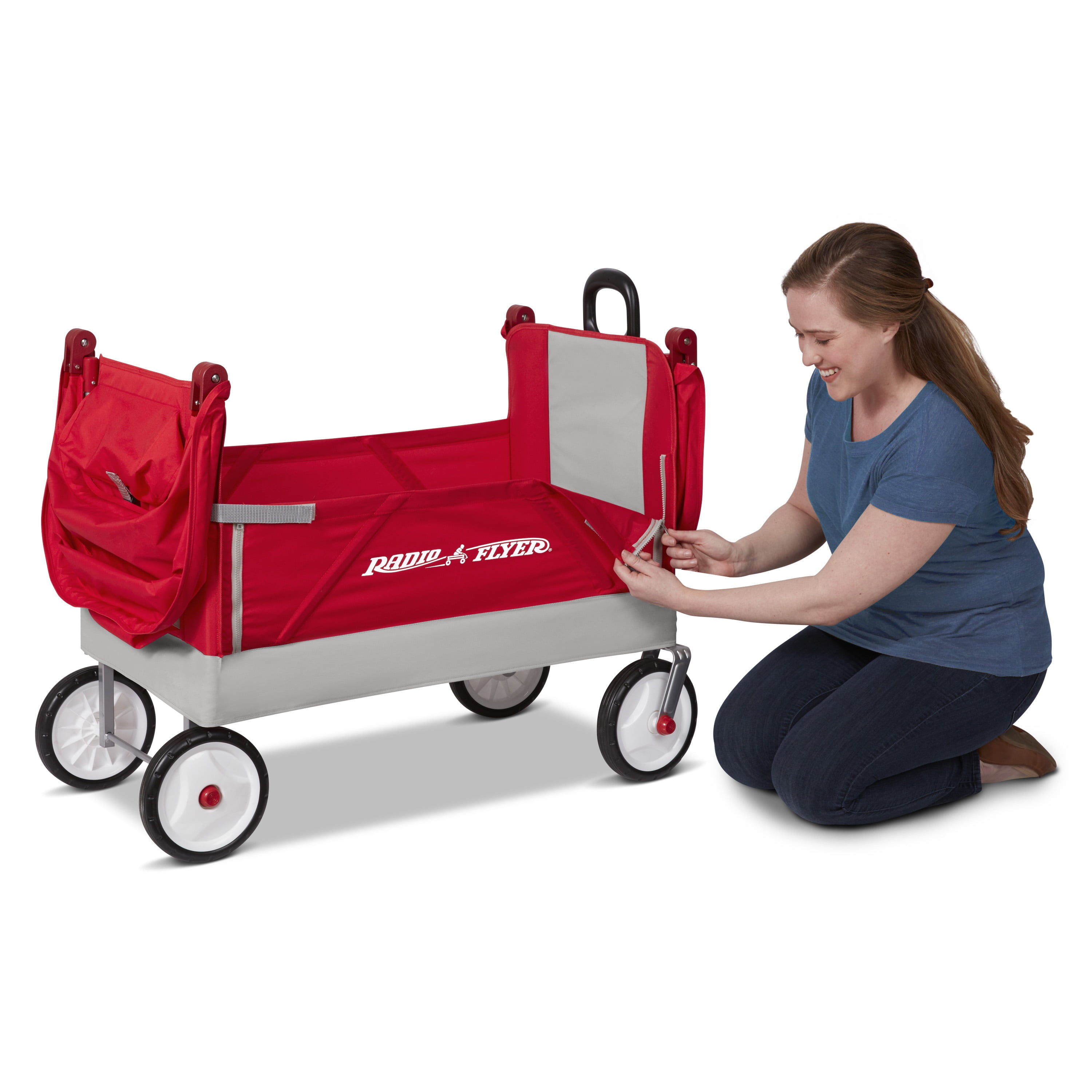 Radio Flyer, Dual Canopy Family Wagon, Adjustable Canopies with Storage Bag, Ages 1.5+ years