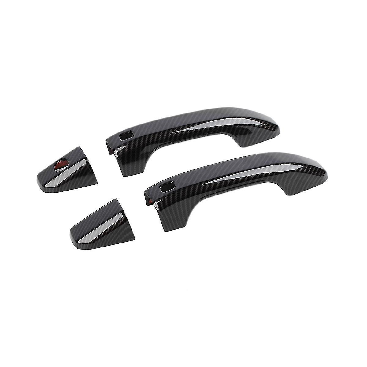 Car Side Door Handles Trim Cover For 2020-2023 2021-2023 - Abs Carbon Fiber