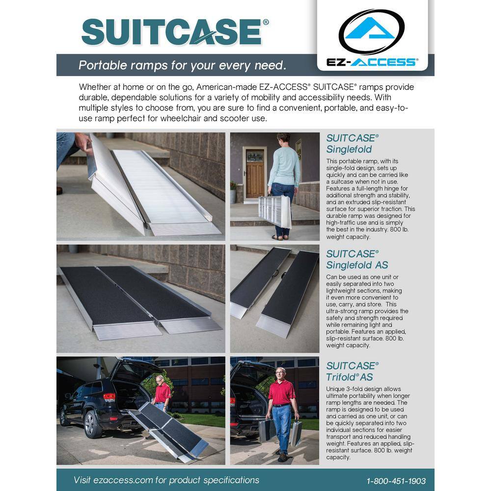 EZ-ACCESS SUITCASE 4 ft. Singlefold Ramp with Applied Surface SUITCASE SFAS04