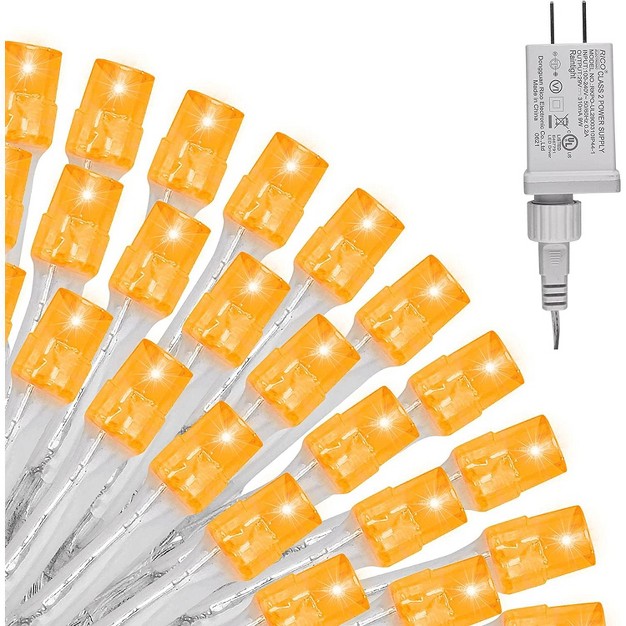 Joiedomi 100 Orange Led Clear Wire String Lights 8 Modes