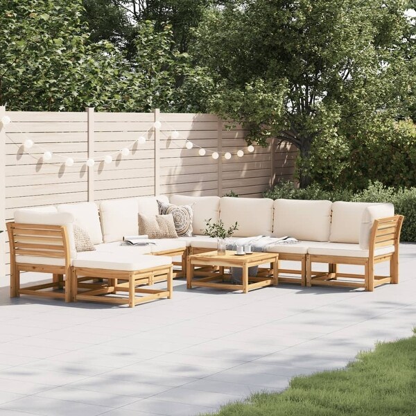 vidaXL Patio Sofa with Cushions 2Seater Outdoor Loveseat Solid Wood Acacia