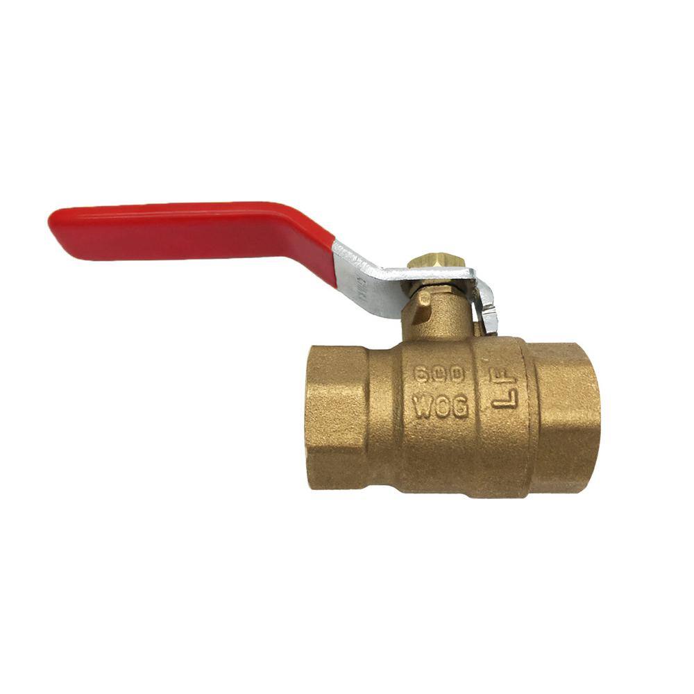 THEWORKS 1-14 in. Brass FIP x FIP Threaded Full Port Ball Valve LFBV106