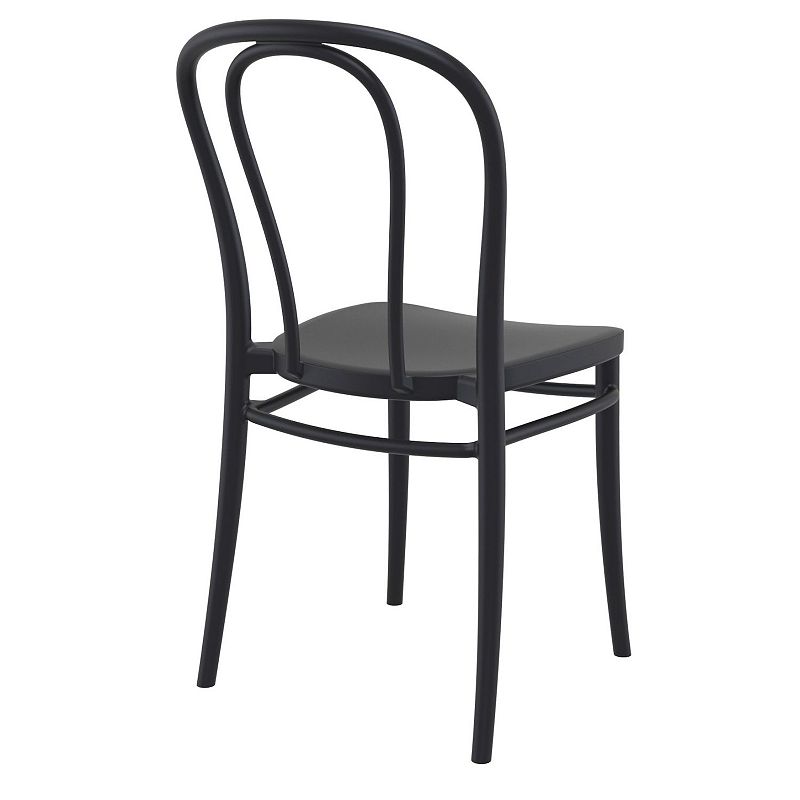 33.5 Black Stackable Patio Armless Dining Chair