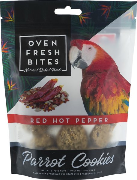 Caitec Oven Fresh Bites Red Hot Pepper Parrot Treats， 4-oz bag