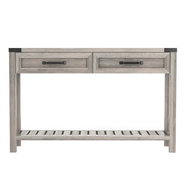 47 Inch Wide Console Table With Drawers And Shelf For Living Room， Entrance