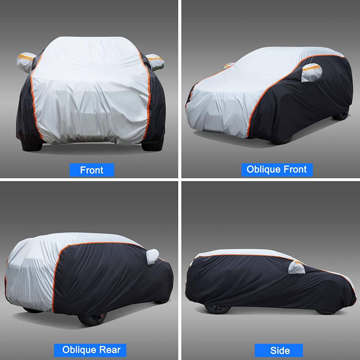 Car Cover UV Protection Waterproof Car Cover All Weather Windproof Outdoor Full car Cover， Universal Fit for SUV Medium Size