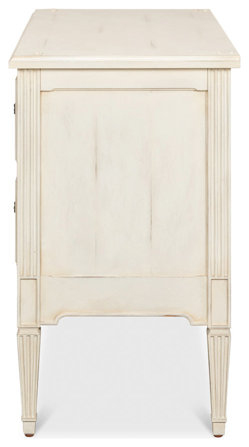 Antoinette Chest Of 2 Drawers Distressed White   Traditional   Accent Chests And Cabinets   by Sideboards and Things  Houzz