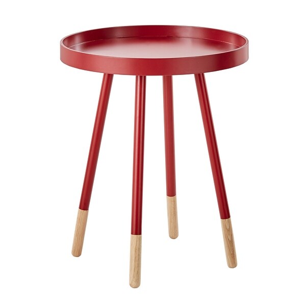 Marcella Paint-Dipped Round Tray-Top Side Table by iNSPIRE Q MODERN