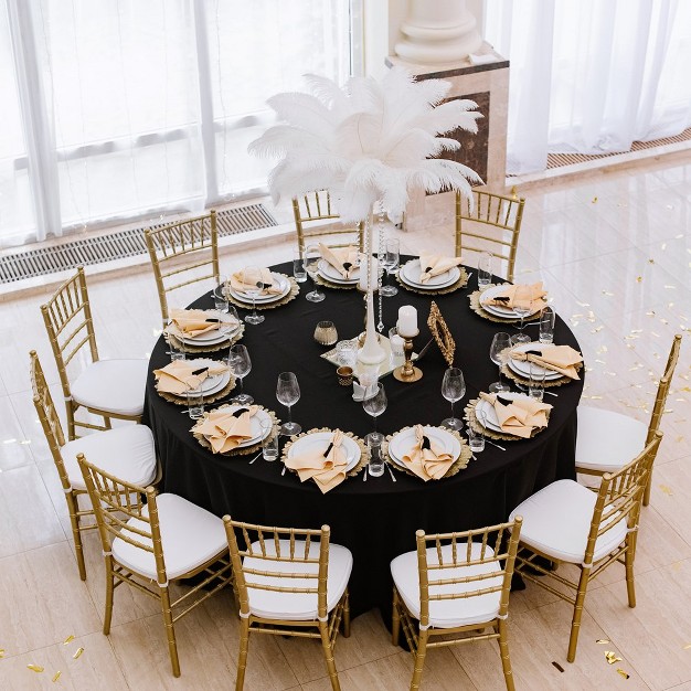 Rcz D cor Elegant Round Table Cloth Made With High Quality Polyester Material Beautiful Black Tablecloth With Durable Seams