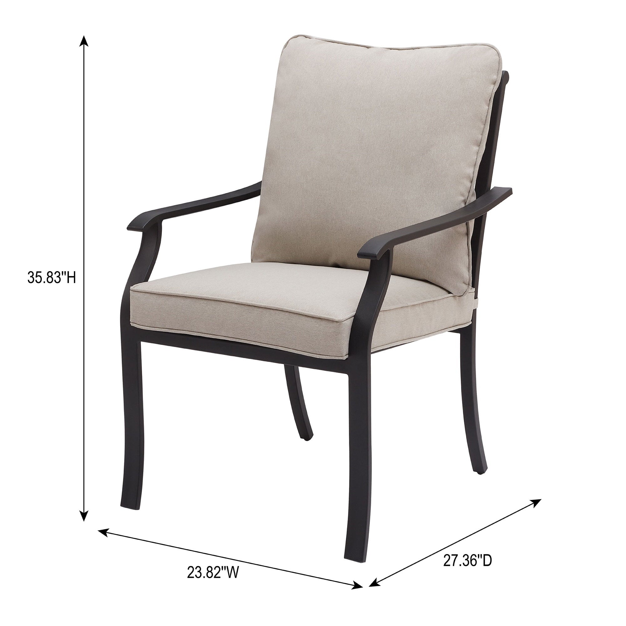 Better Homes & Gardens Newport Outdoor Stationary Dining Chairs – 2 Pack, Beige