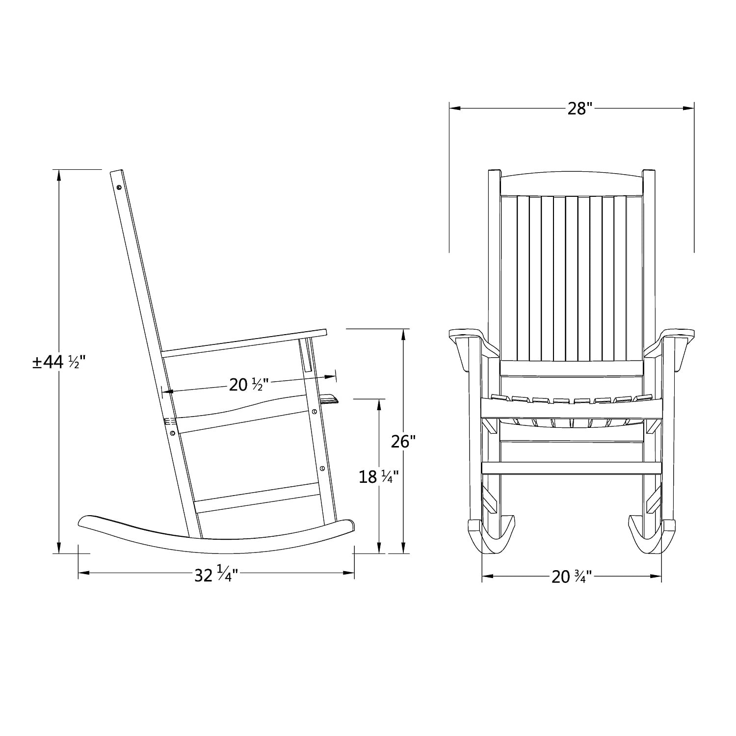 Alston Outdoor Wood Porch Rocking Chair, White Color, Weather Resistant Finish