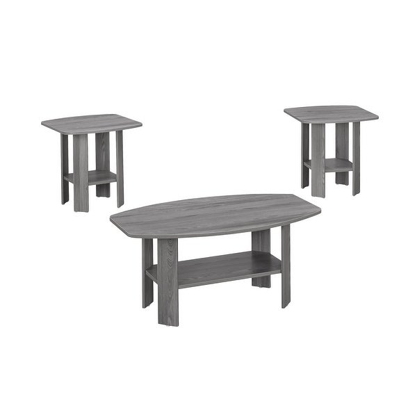 HomeRoots Grey Table Set - 3Pcs Set - 35.5 x 21.5 x 16.25