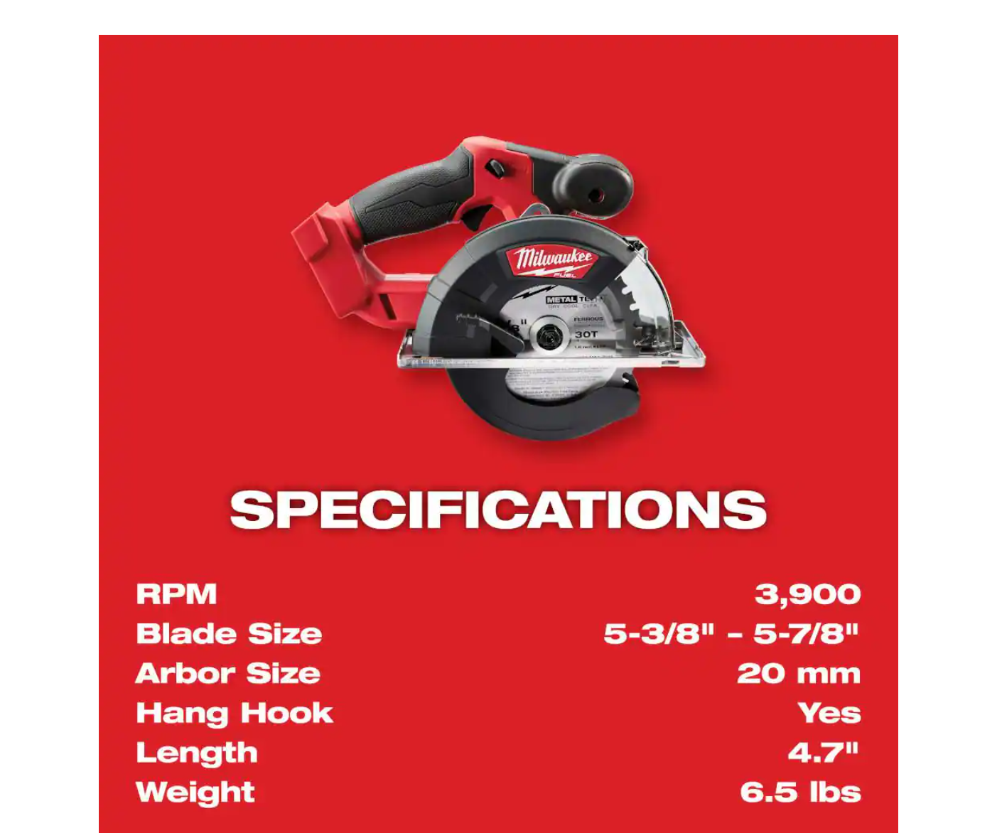 Milwaukee 2782-20 M18 FUEL 18-Volt Lithium-Ion Brushless Cordless Metal Cutting 5-3/8 in. Circular Saw (Tool-Only) w/ Metal Saw Blade