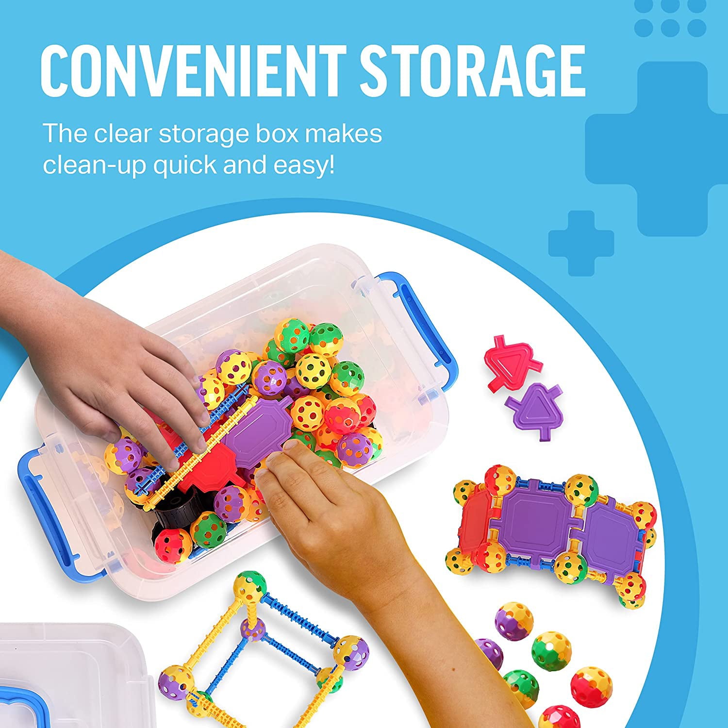 Lavinya STEM Master Building Toys for Kids Ages 4-8 - STEM Toys Kit w/176 Durable Pieces， Design Guide， Reusable Toy Storage Box Educational for Girls and Boys