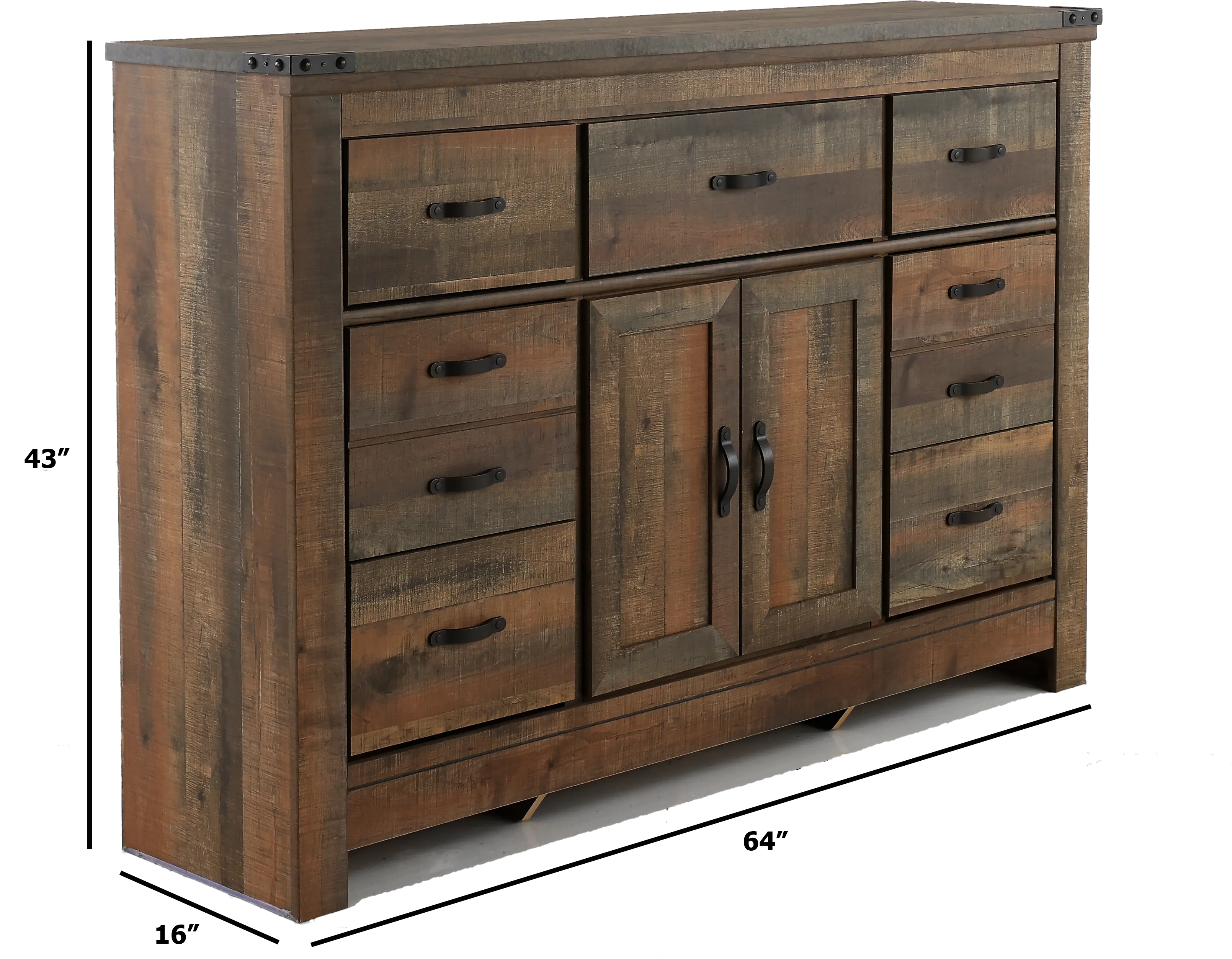 Trinell Rustic Oak Dresser