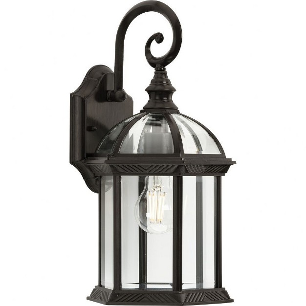 Progress Lighting Dillard 1 light Outdoor Wall Lantern Antique Bronze Clear Beveled Glass