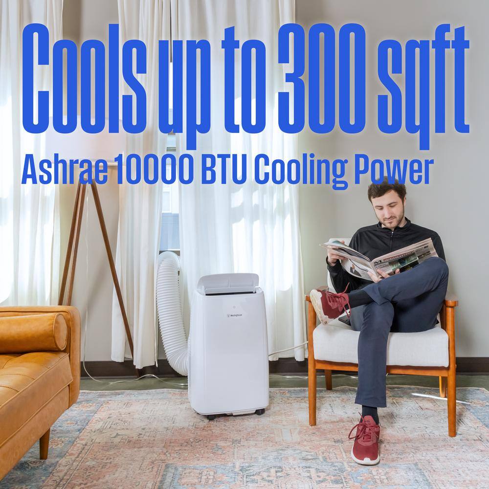 Westinghouse 10000 BTU (6300 BTU DOE Standard) Portable Air Conditioner 3-in-1 Operation For Rooms Up to 300 sq ft White WPac10000s