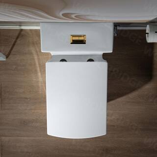 WOODBRIDGE Modern 1-piece 1.1 1.6GPF Dual Flush Square Elongated All-In One Toilet in White with Soft Closed Seat Included HB0920-BG