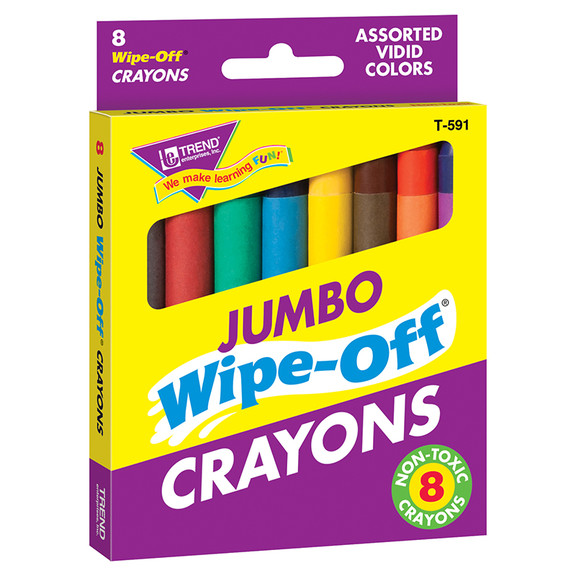 Trend Enterprises T 591 Wipe Off Crayons Jumbo 8/P...