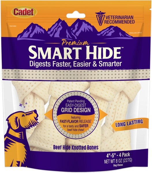 Cadet Smart Hide Easily Digestible Rawhide Knotted Bone Dog Treat