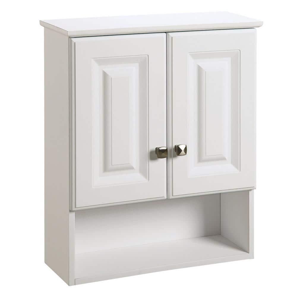 Design House Wyndham 22 in W x 26 in H x 8 in D Bathroom Storage Wall Cabinet with Shelf in White SemiGloss